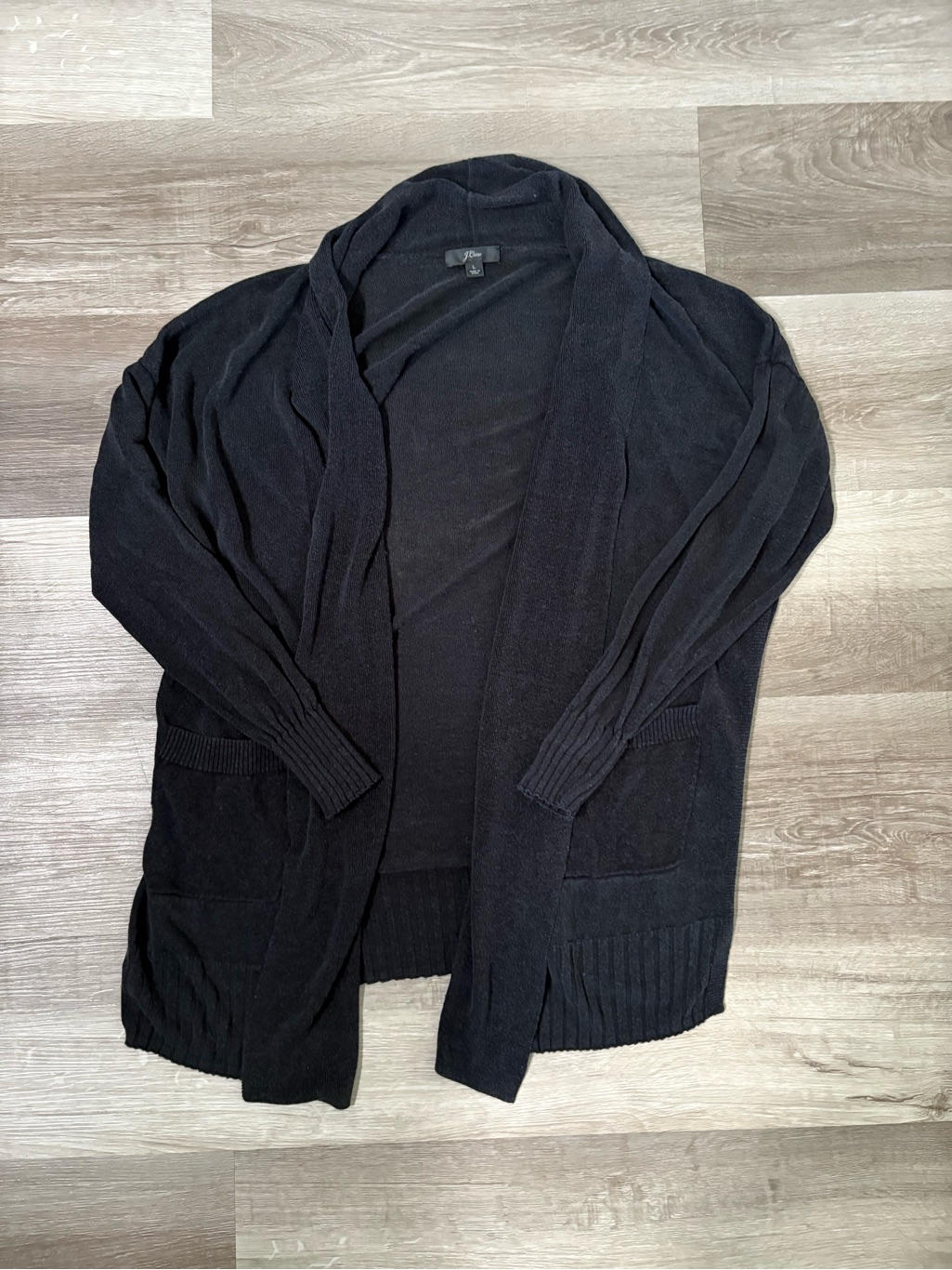 J. Crew Charcoal Open Cardigan Black.